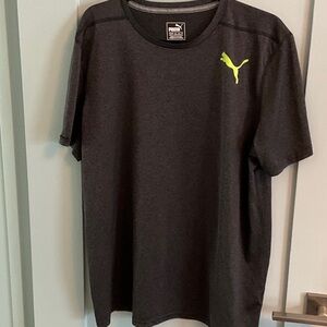 Puma Men's Charcoal Tee with Neon Logo